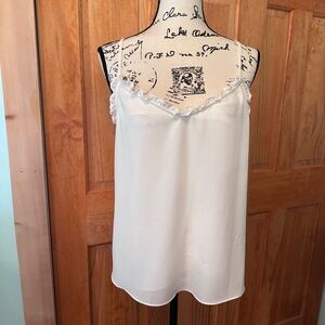 1.STATE Ivory Ruffle Cami Top